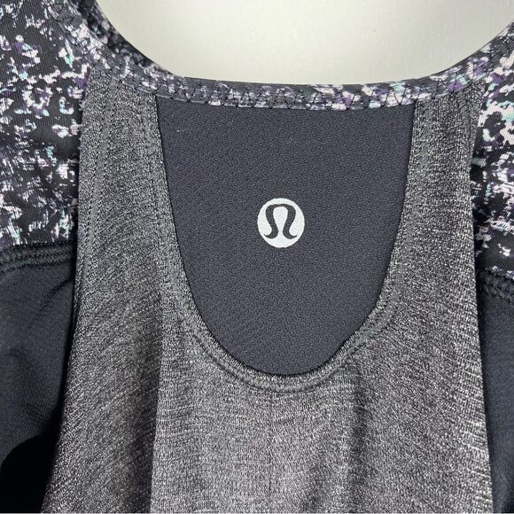 Lululemon Run Times Tank- Women's Size 8- W1F18S Heathered Black/Rocky Road - Picture 6 of 7
